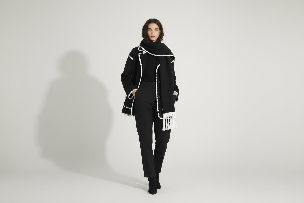 Élodie — Veste Châle à Franges Élégante et Confortable