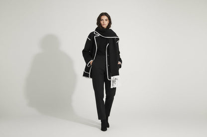 Élodie — Veste Châle à Franges Élégante et Confortable