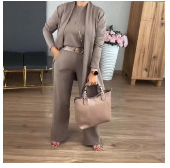 Jade — Ensemble 3 Pièces avec Cardigan Long