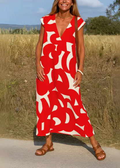 Pauline — Robe fluide à col V