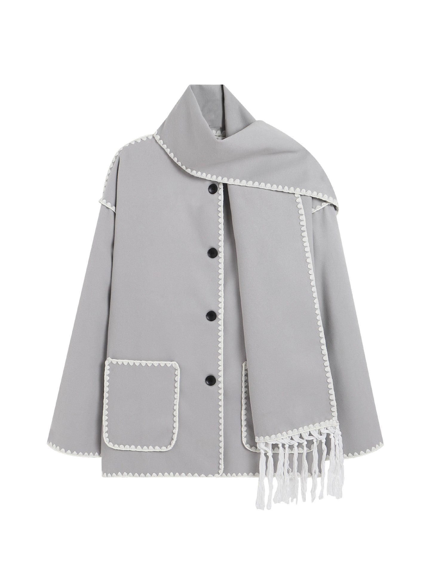 Élodie — Veste Châle à Franges Élégante et Confortable