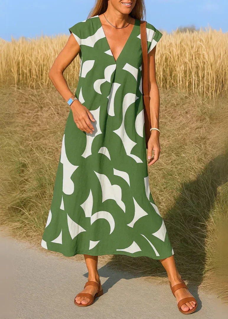 Pauline — Robe fluide à col V