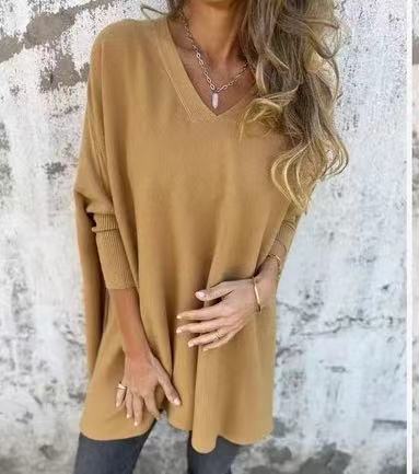 Agathe — Chemise en maille unie à col V