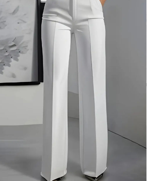 Mia — Pantalon minimaliste blanc
