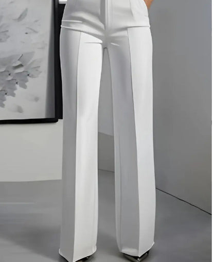 Mia — Pantalon minimaliste blanc