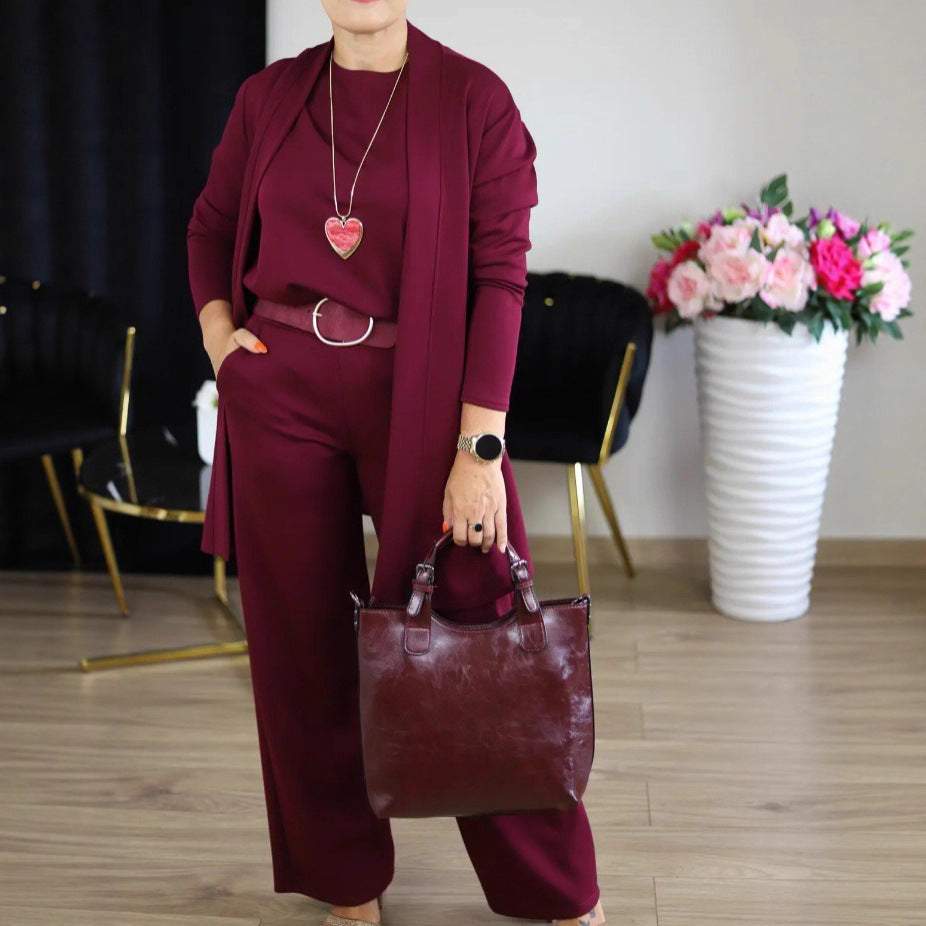 Jade — Ensemble 3 Pièces avec Cardigan Long