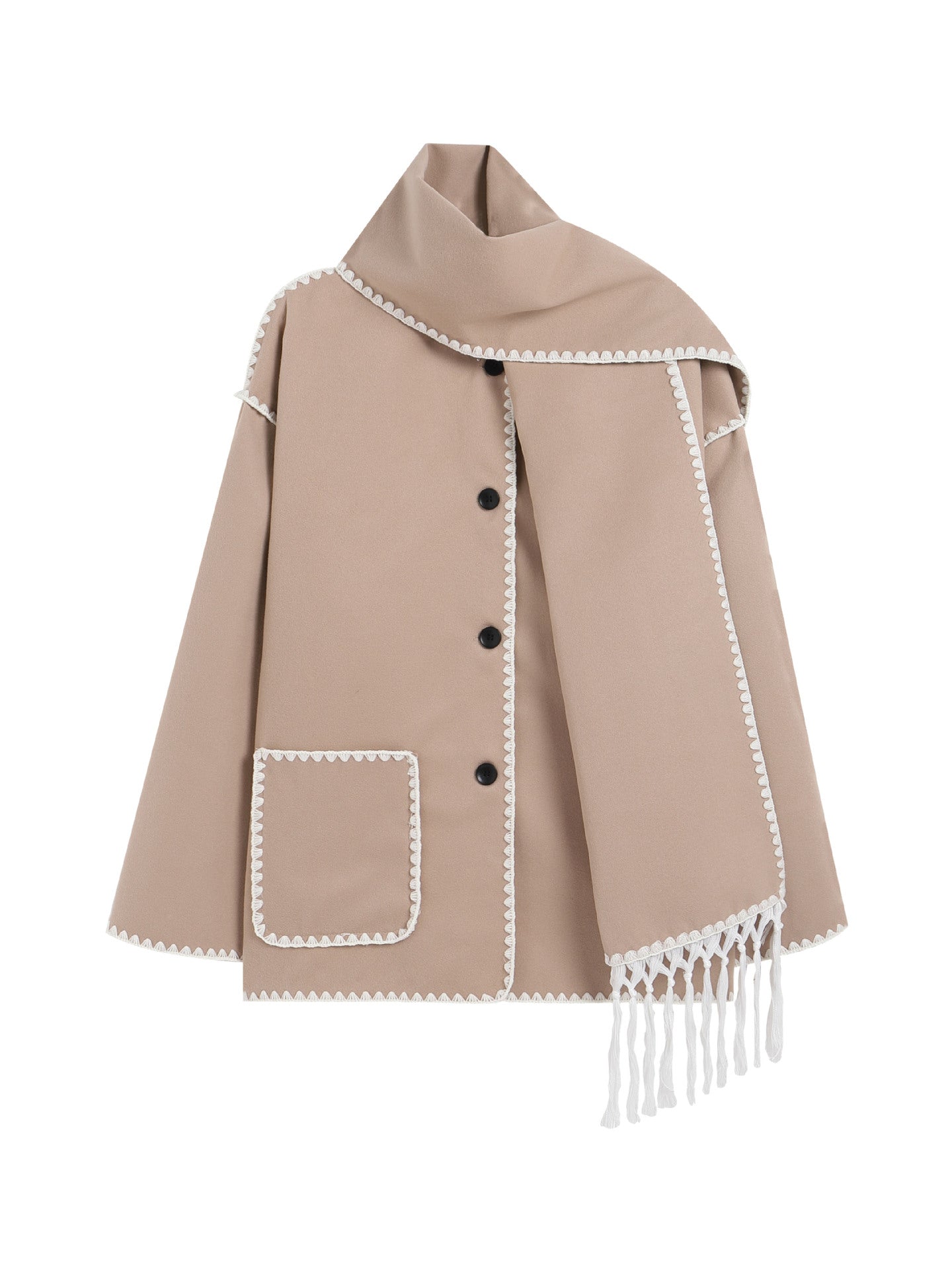 Élodie — Veste Châle à Franges Élégante et Confortable