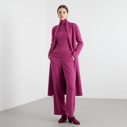 Françoise — Ensemble 3 Pièces avec Cardigan Long