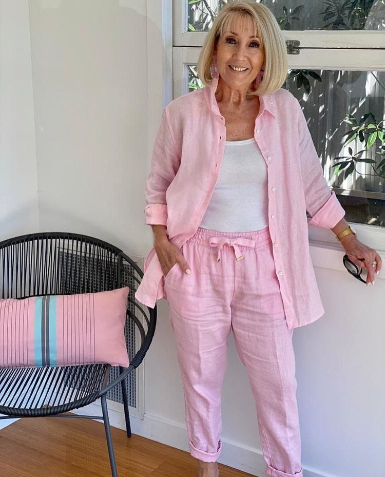 Nathalie — Ensemble Chemise & Pantalon Élégant et Polyvalent