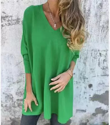 Agathe — Chemise en maille unie à col V