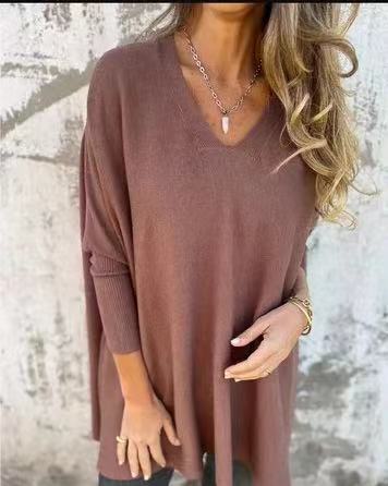 Agathe — Chemise en maille unie à col V