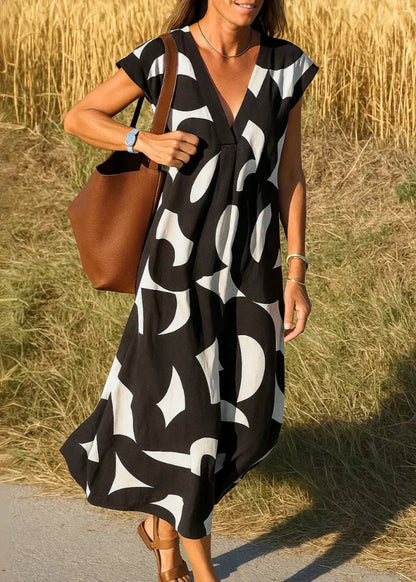Pauline — Robe fluide à col V