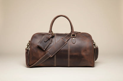 Pierrette — Sac de voyage en cuir - Weekender de luxe