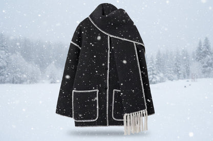 Élodie — Veste Châle à Franges Élégante et Confortable