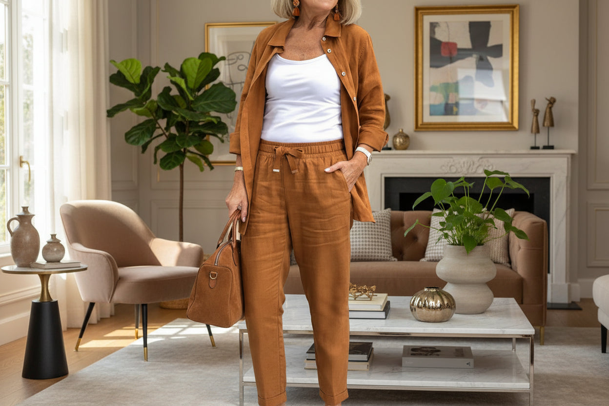 Nathalie — Ensemble Chemise & Pantalon Élégant et Polyvalent
