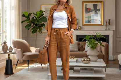 Nathalie — Ensemble Chemise & Pantalon Élégant et Polyvalent