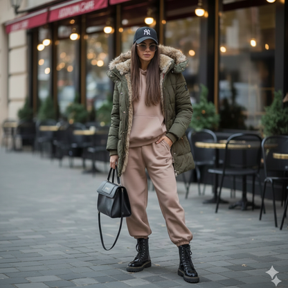Romane — Manteau Chaud avec Doublure en Fourrure