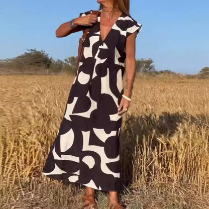 Pauline — Robe fluide à col V