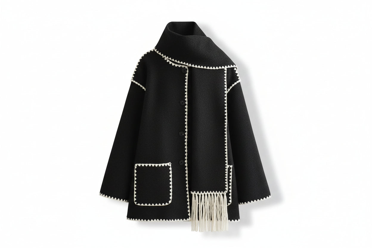 Élodie — Veste Châle à Franges Élégante et Confortable