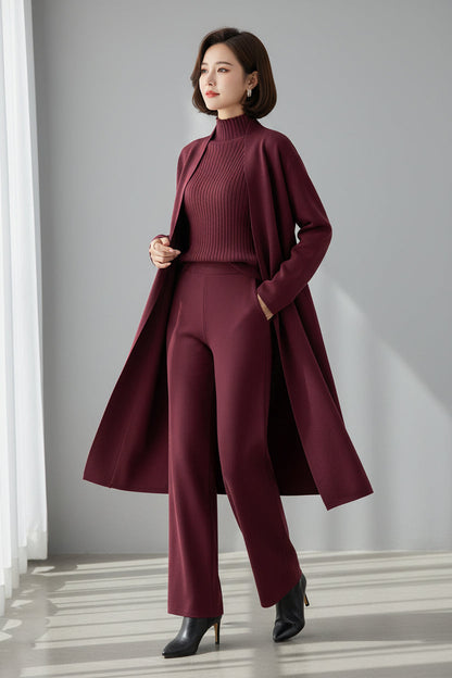 Françoise — Ensemble 3 Pièces avec Cardigan Long