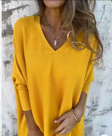 Agathe — Chemise en maille unie à col V