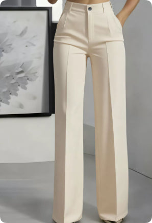 Mia — Pantalon minimaliste blanc