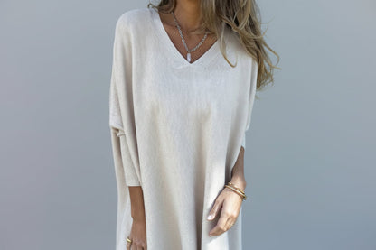 Agathe — Chemise en maille unie à col V