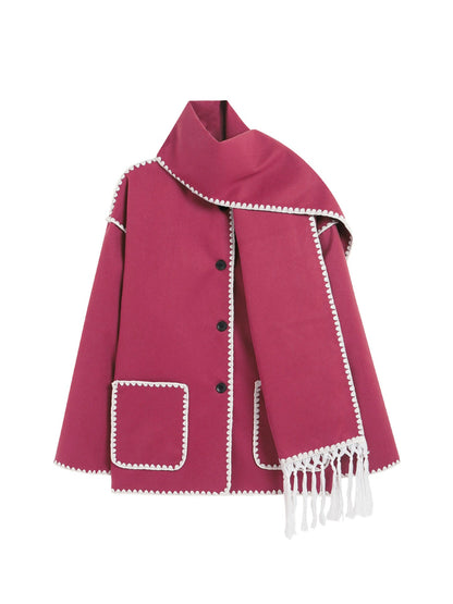 Élodie — Veste Châle à Franges Élégante et Confortable
