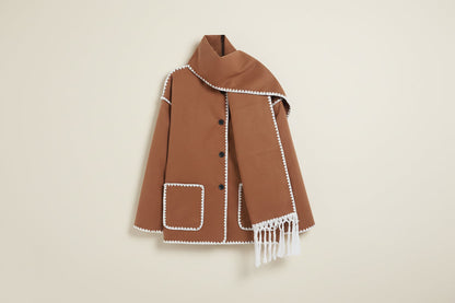 Élodie — Veste Châle à Franges Élégante et Confortable