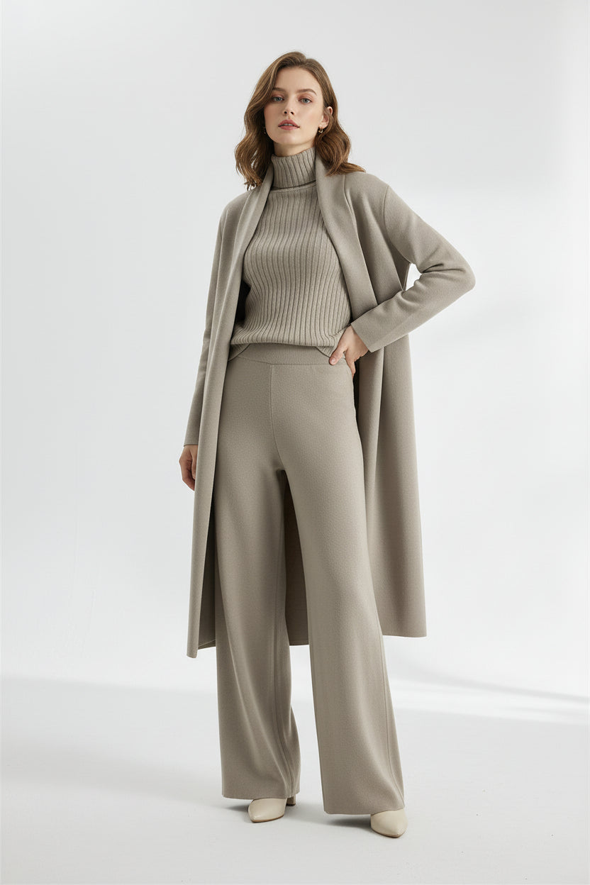 Françoise — Ensemble 3 Pièces avec Cardigan Long