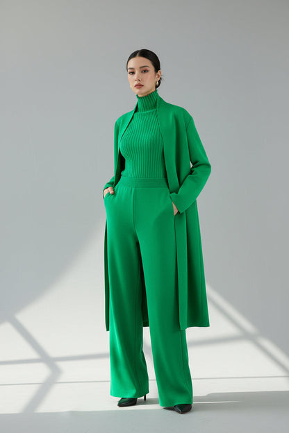 Françoise — Ensemble 3 Pièces avec Cardigan Long