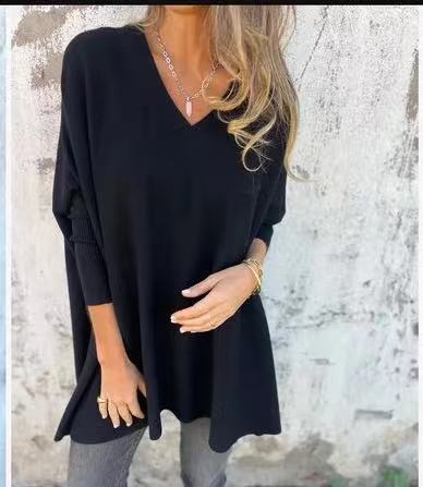 Agathe — Chemise en maille unie à col V