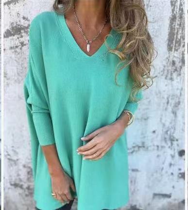 Agathe — Chemise en maille unie à col V