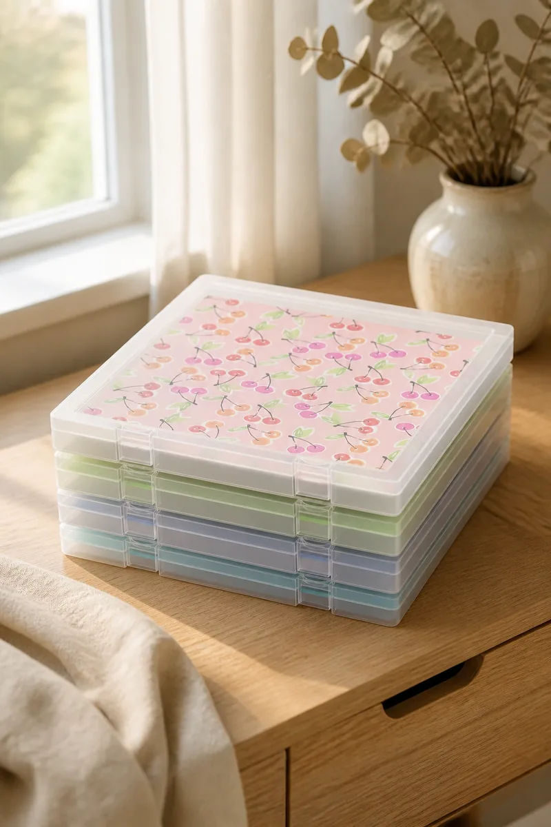 A paper storage box with sheets