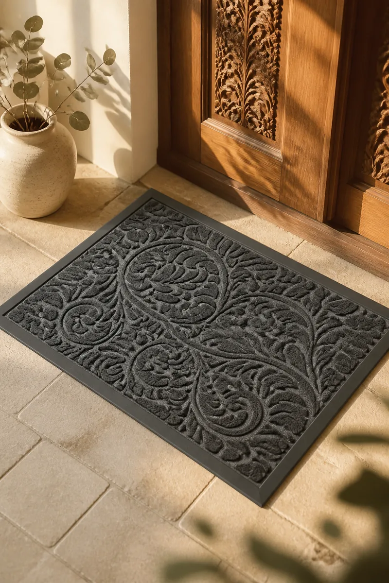 A door mat at an entry