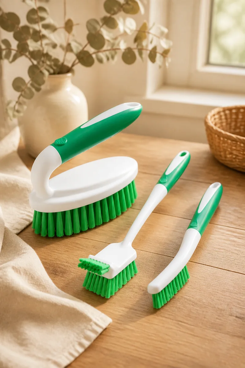 Scrub brushes arranged for cleaning