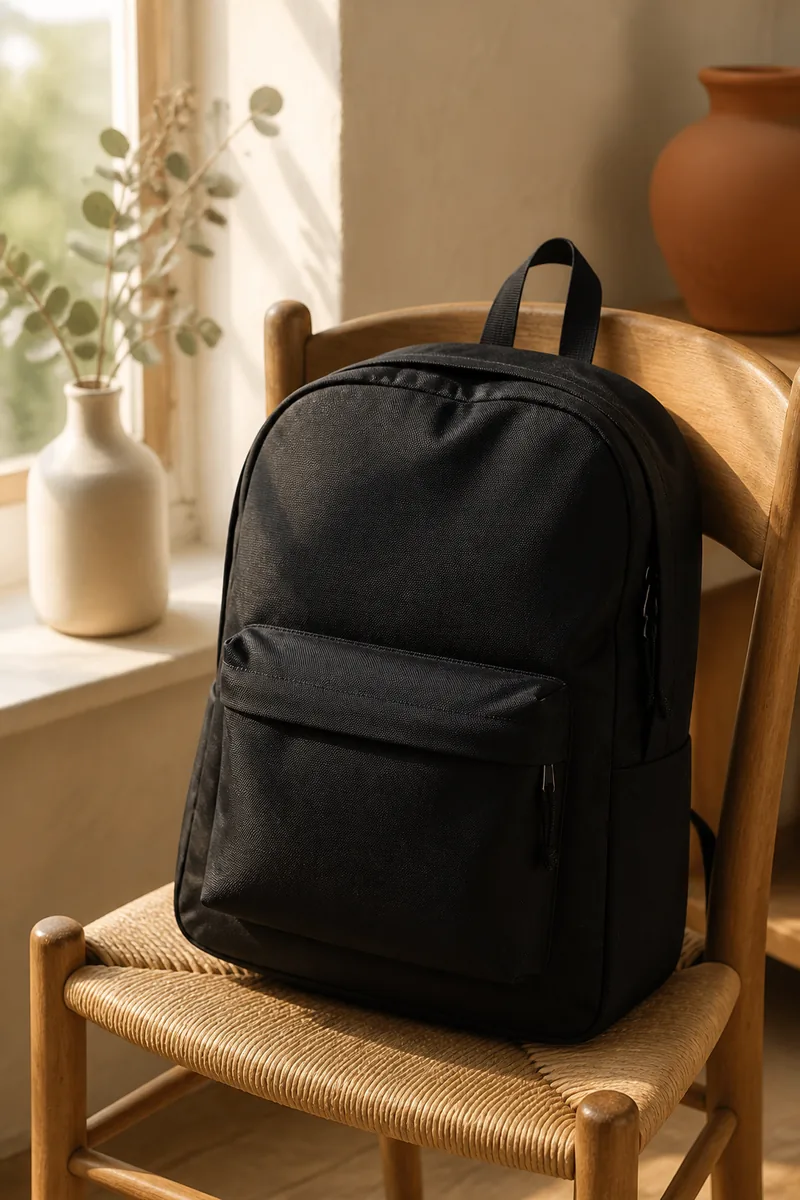 A backpack on a chair